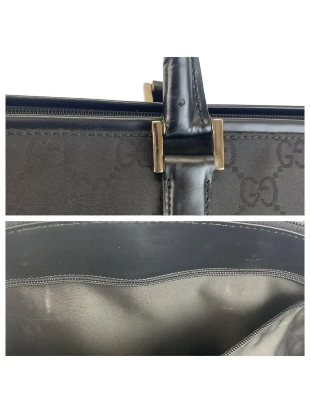 Gucci GG Pattern Black Nylon Boston